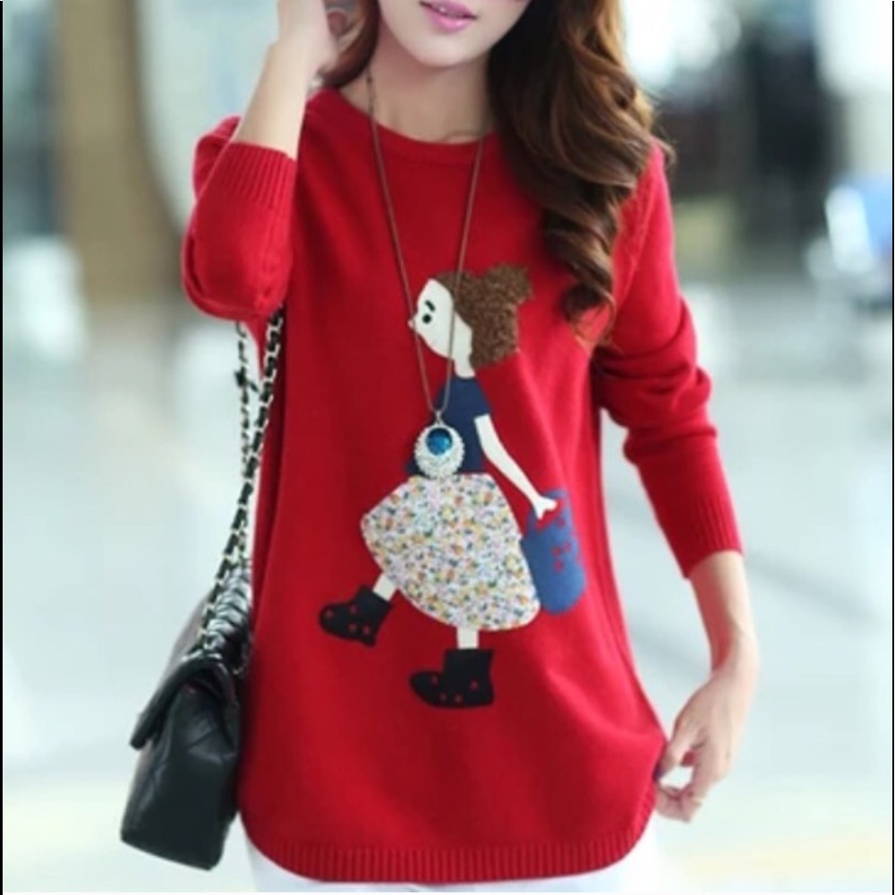Red Girl Sweater